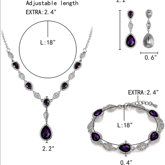 Amethyst color jewelry set - Picture 2 of 3